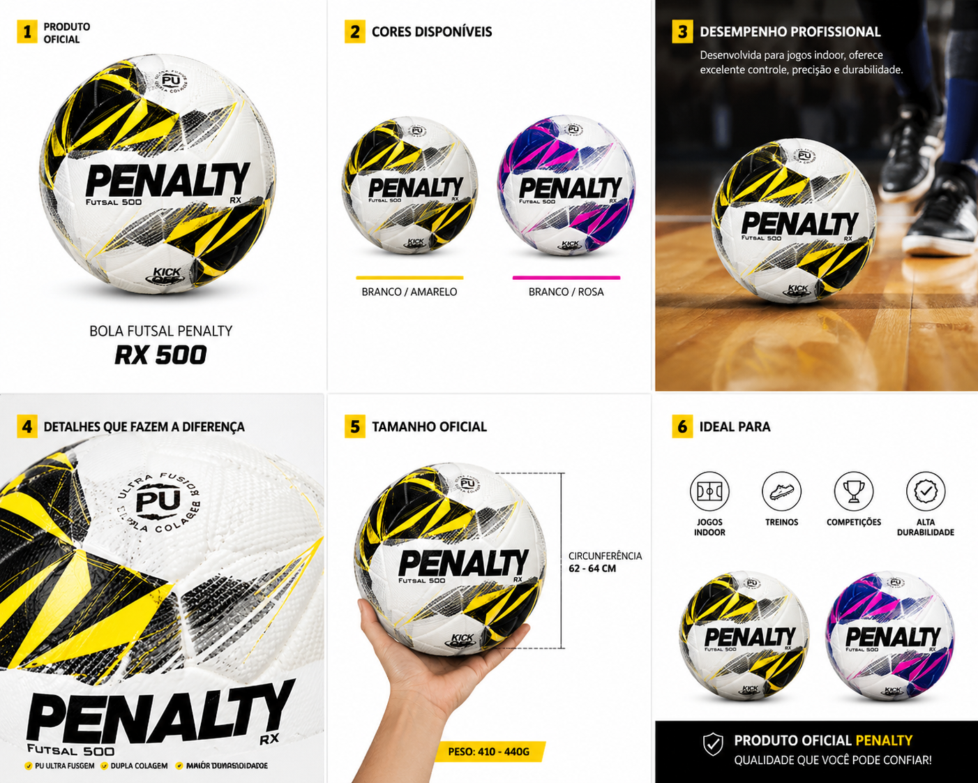 Bola Penalty salão quadra futsal rx500