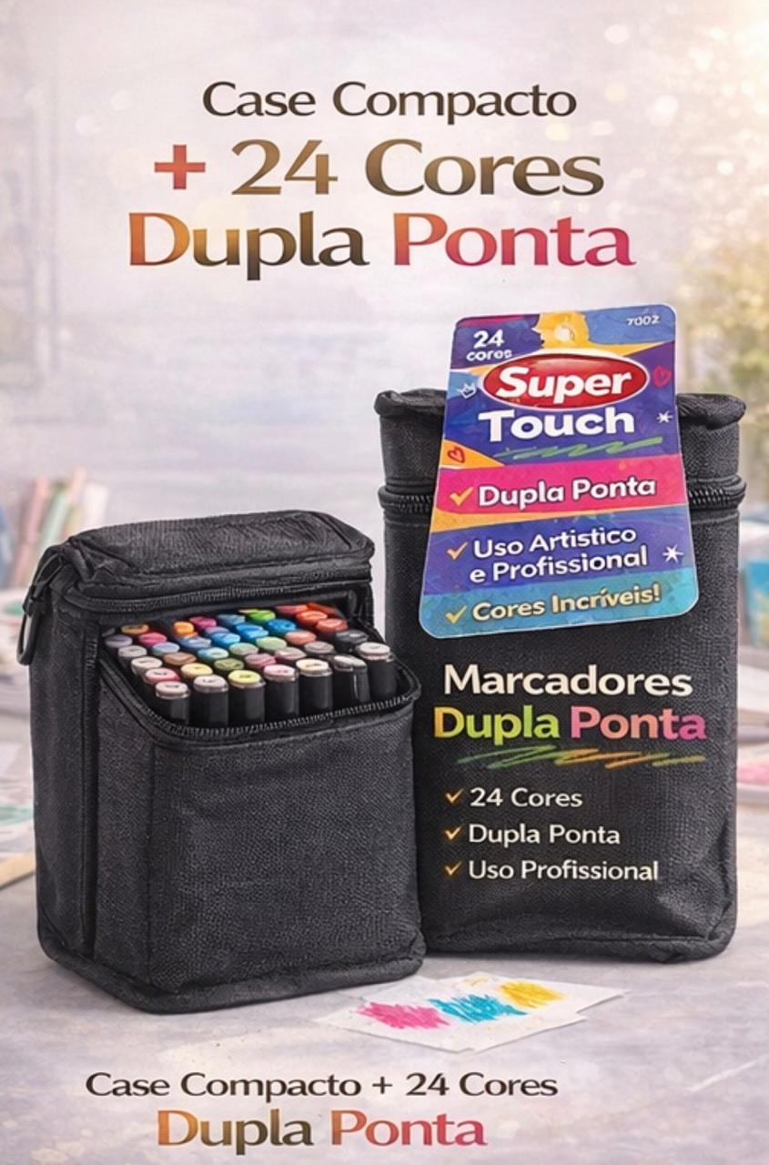 Caneta Boob Goods Com Inmetro 24 cores Marcador de ponta dupla Goller Super Touch