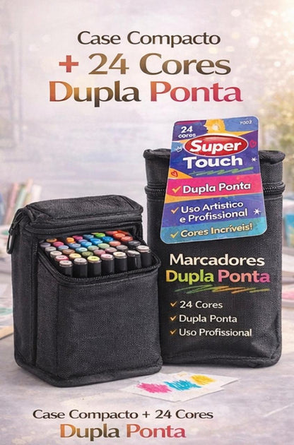 Caneta Boob Goods Com Inmetro 24 cores Marcador de ponta dupla Goller Super Touch