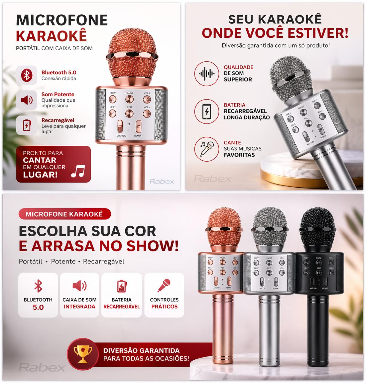 Microfone Karaoke muda voz portátil
