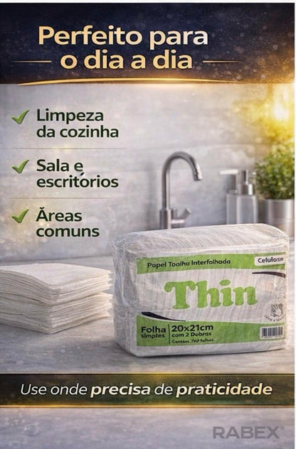 Papel Interfolha Celulose Thin 700 folhas