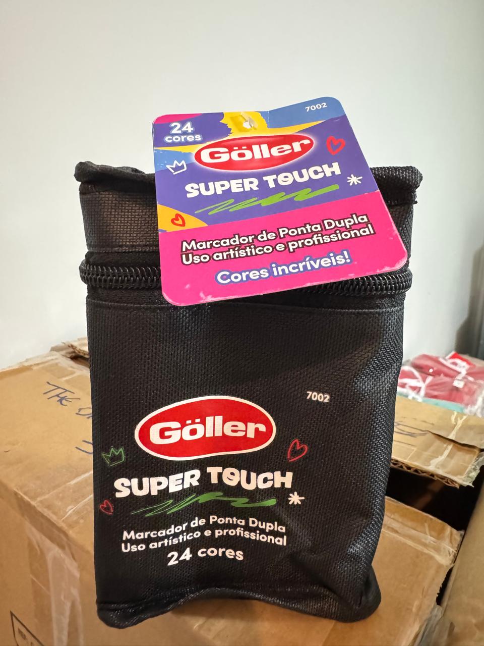 Caneta Boob Goods Com Inmetro 24 cores Marcador de ponta dupla Goller Super Touch
