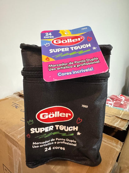 Caneta Boob Goods Com Inmetro 24 cores Marcador de ponta dupla Goller Super Touch