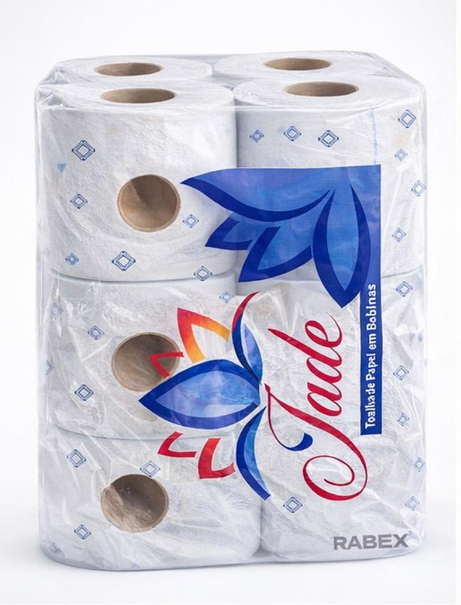 Papel Toalha Bobina  Alto corte Celulose 3kg Jade FD 8 rolos