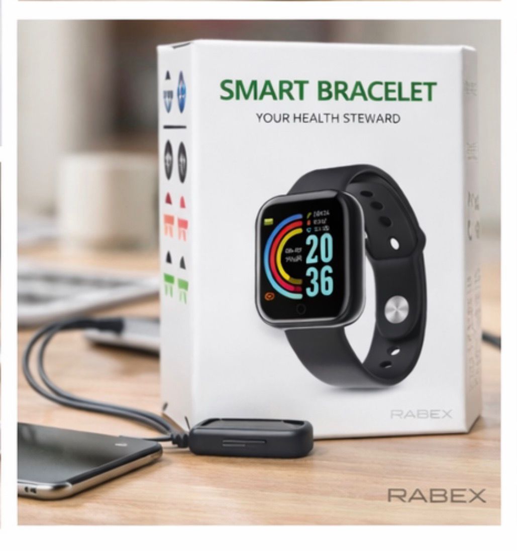 Smartwatch Relógio Digital Bracelet Your Health Steward Preto/Branco