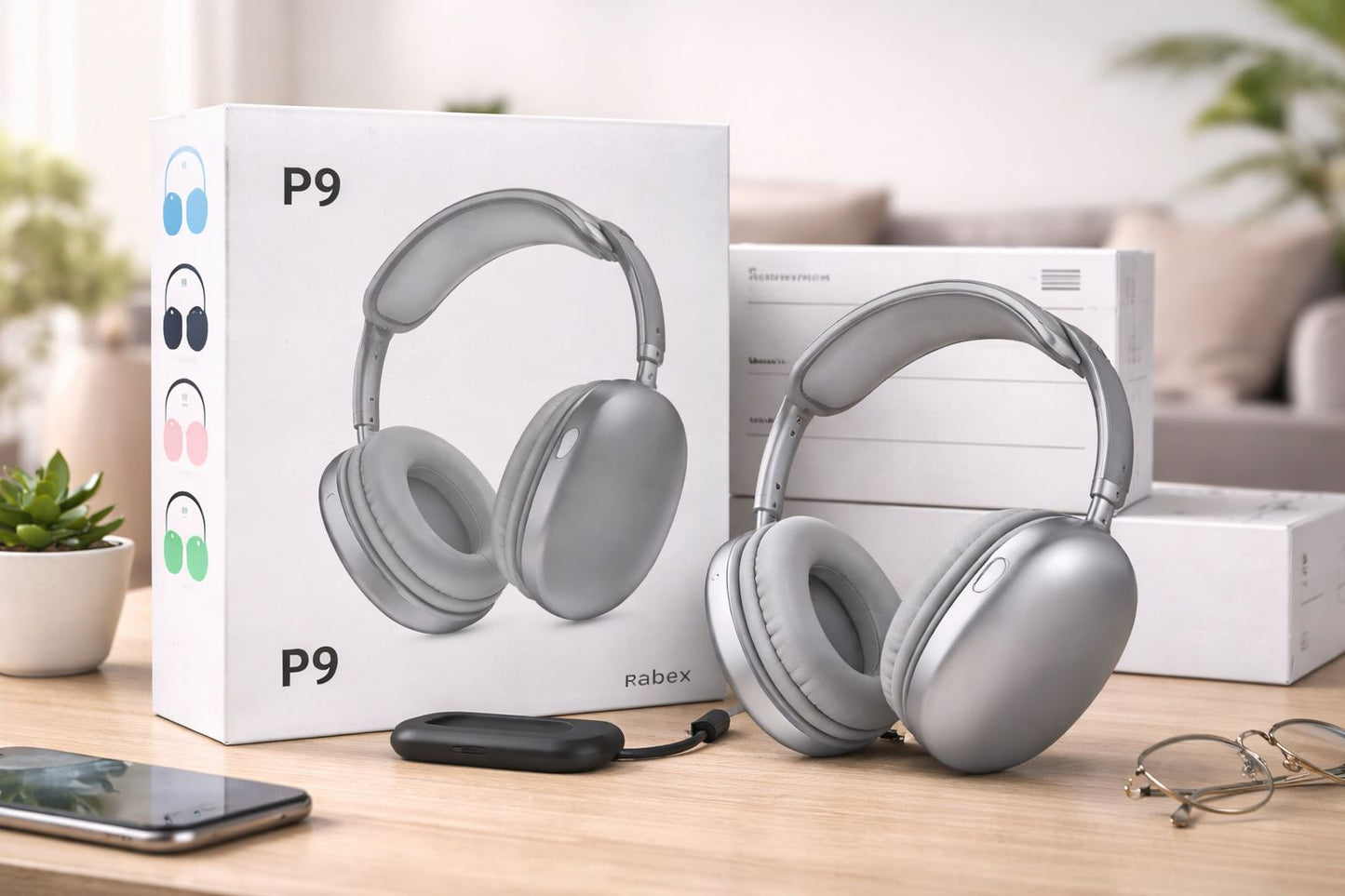 Fone de Ouvido Bluetooth P9 Sem Fio Headphone com Microfone