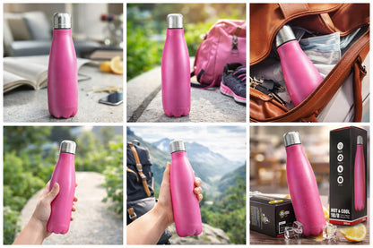 Garrafa Térmica quente e frio Rosa 500ml
