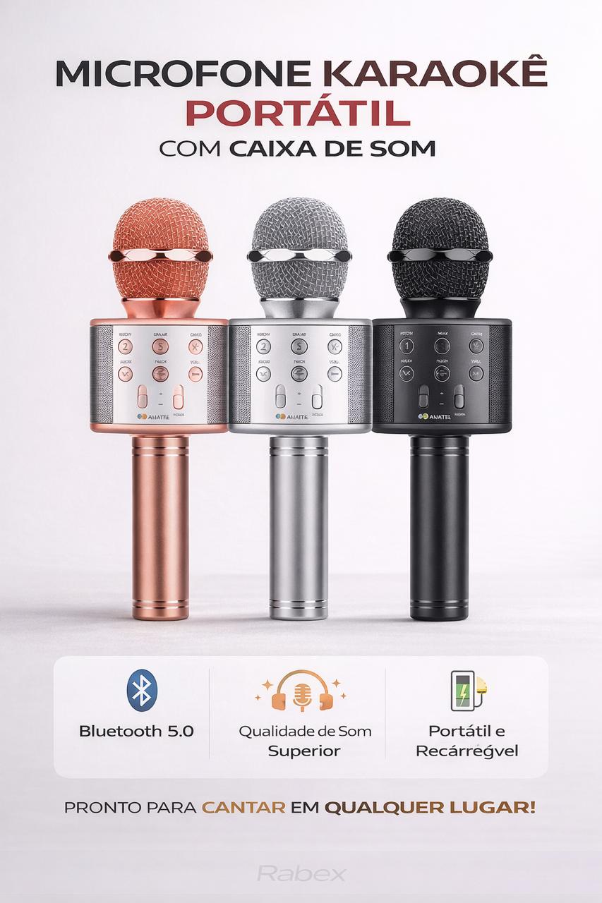 Microfone Karaoke muda voz portátil