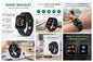 Smartwatch Relógio Digital Bracelet Your Health Steward Preto/Branco