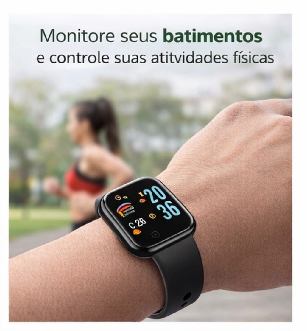 Smartwatch Relógio Digital Bracelet Your Health Steward Preto/Branco