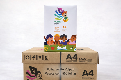 Folha Sulfite Paper A4 75gr 210mmx297mm Pct. 500 folhas