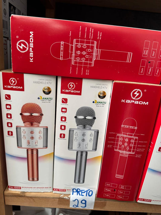 Microfone Karaoke muda voz portátil