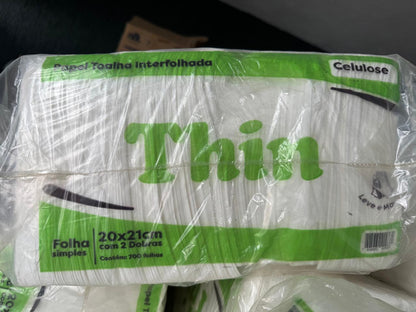 Papel Interfolha Celulose Thin 700 folhas