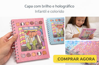 Livro de pintar Bobbie goods capa dura com brilho azul e rosa 50 folhas