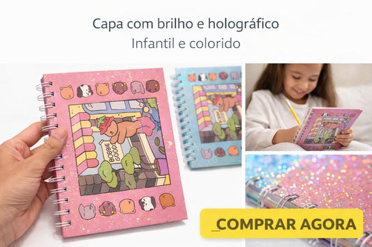 Livro de pintar Bobbie goods capa dura com brilho azul e rosa 50 folhas