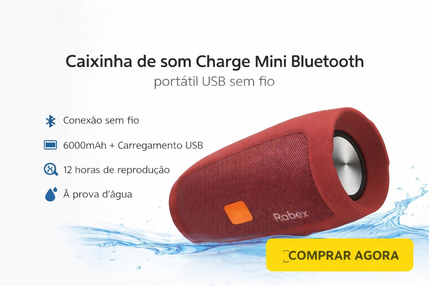 Caixa de som Mini Charge 3+  Box Bluetooth Potente