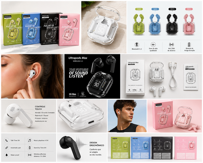 Fone de ouvido resistente água colorido Bluetooth