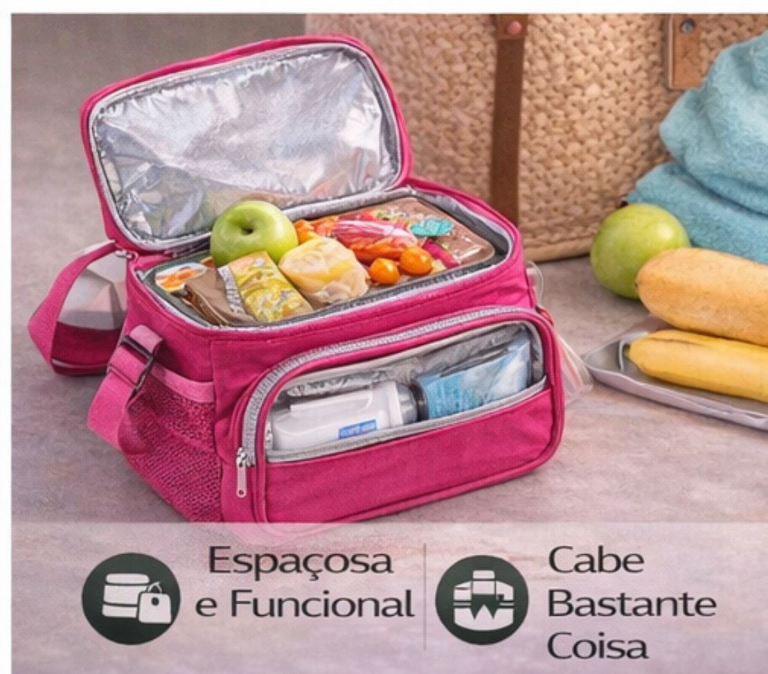 Bolsa  Lancheira Térmica 9 litros Marmitas Com Isolamento