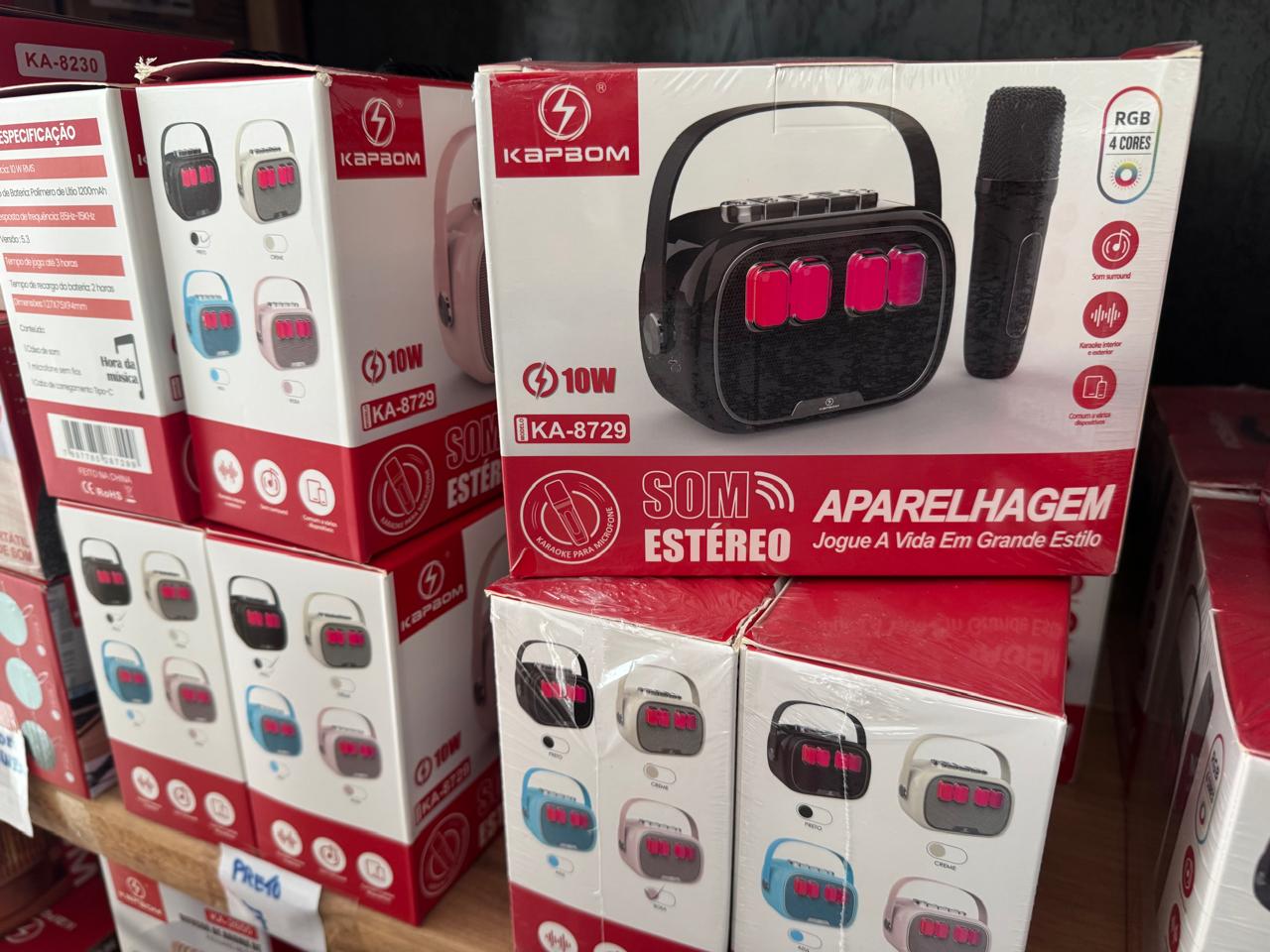 Caixa De Som Bluetooth Kapbom KA-8729 10W Portátil Com Microfone